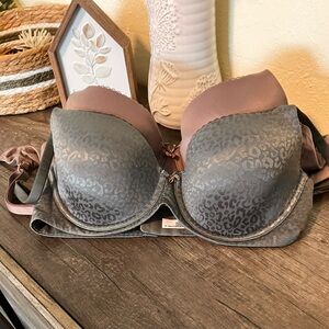 Victoria's Secret Gray and Brown Leopard Bras
